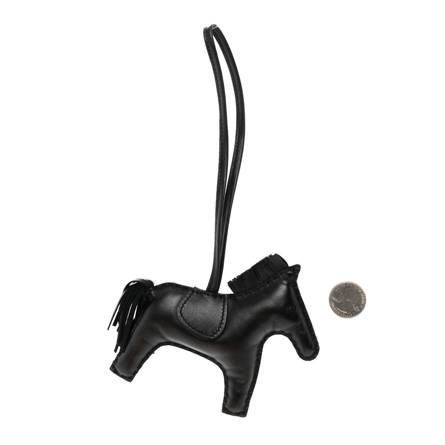 Milo Lambskin Grigri Rodeo Horse Bag Charm MM So Black