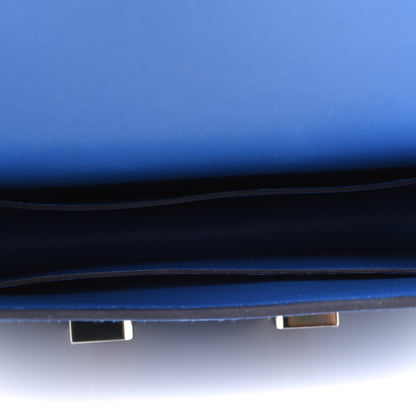 Hermes Epsom Enamel Constance Slim Wallet Bleu France Bleu Saphir 6 of 8