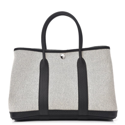 Hermes Twill H Negonda Garden Party 30 TPM Tote Ecru Black 1 of 6