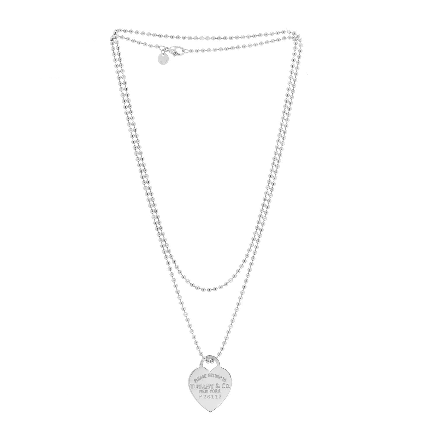 Tiffany Sterling Silver Long Return to Tiffany Heart Pendant Necklace 3 of 6
