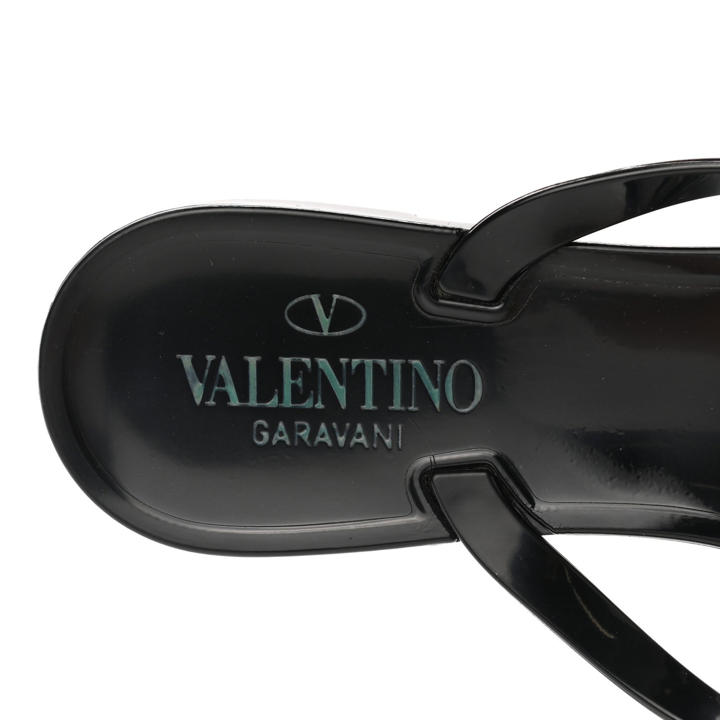 PVC Jelly Rockstud Bow Thong Sandals 39 Black
