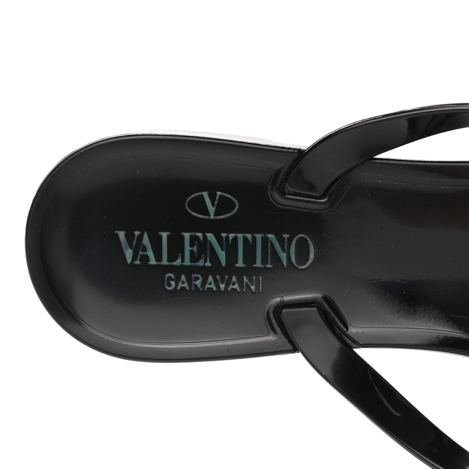 Valentino Garavani PVC Jelly Rockstud Bow Thong Sandals 39 Black 7 of 7