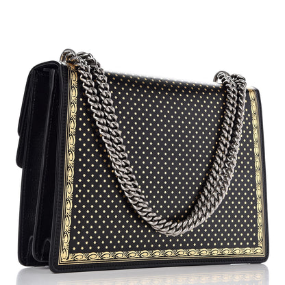 Gucci X SEGA Calfskin GUCCY Stars Medium Dionysus Shoulder Bag Black Gold 3 of 8
