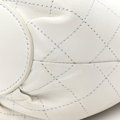 Chanel Lambskin Stitched Small Shopping Tote White 10 of 14