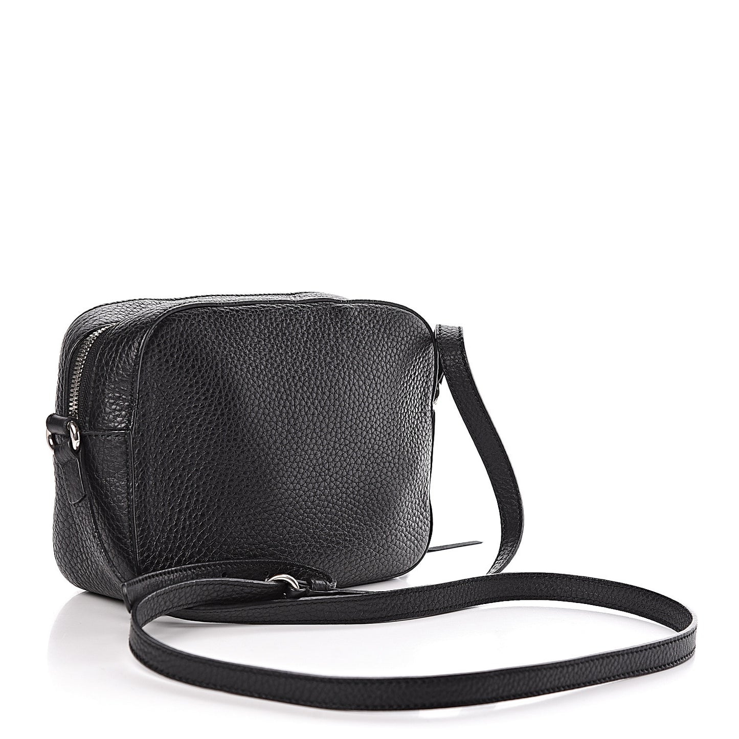 Pebbled Calfskin Studded Small Soho Disco Bag Black