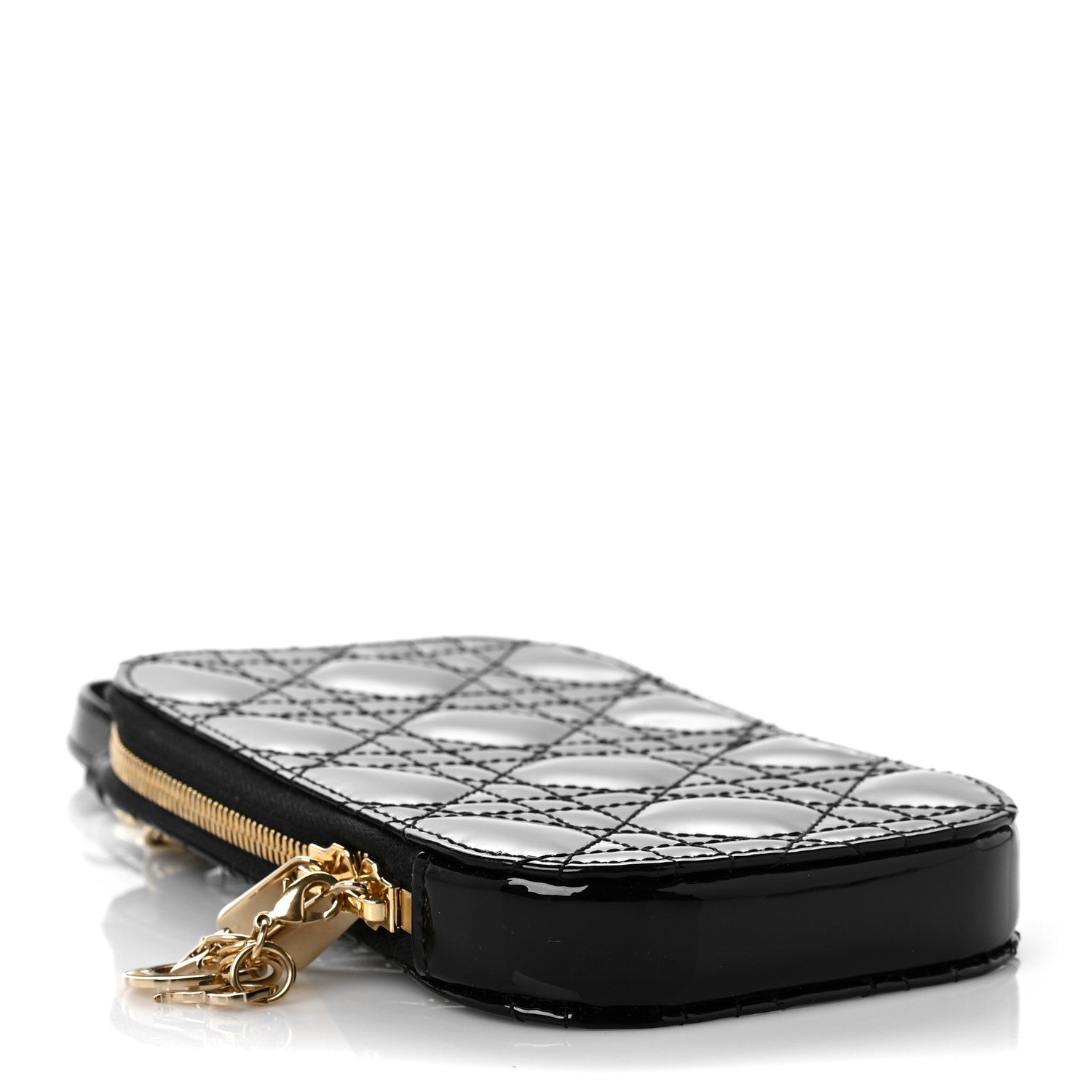 Christian Dior Patent Cannage Lady Dior Phone Holder Black 4 of 8