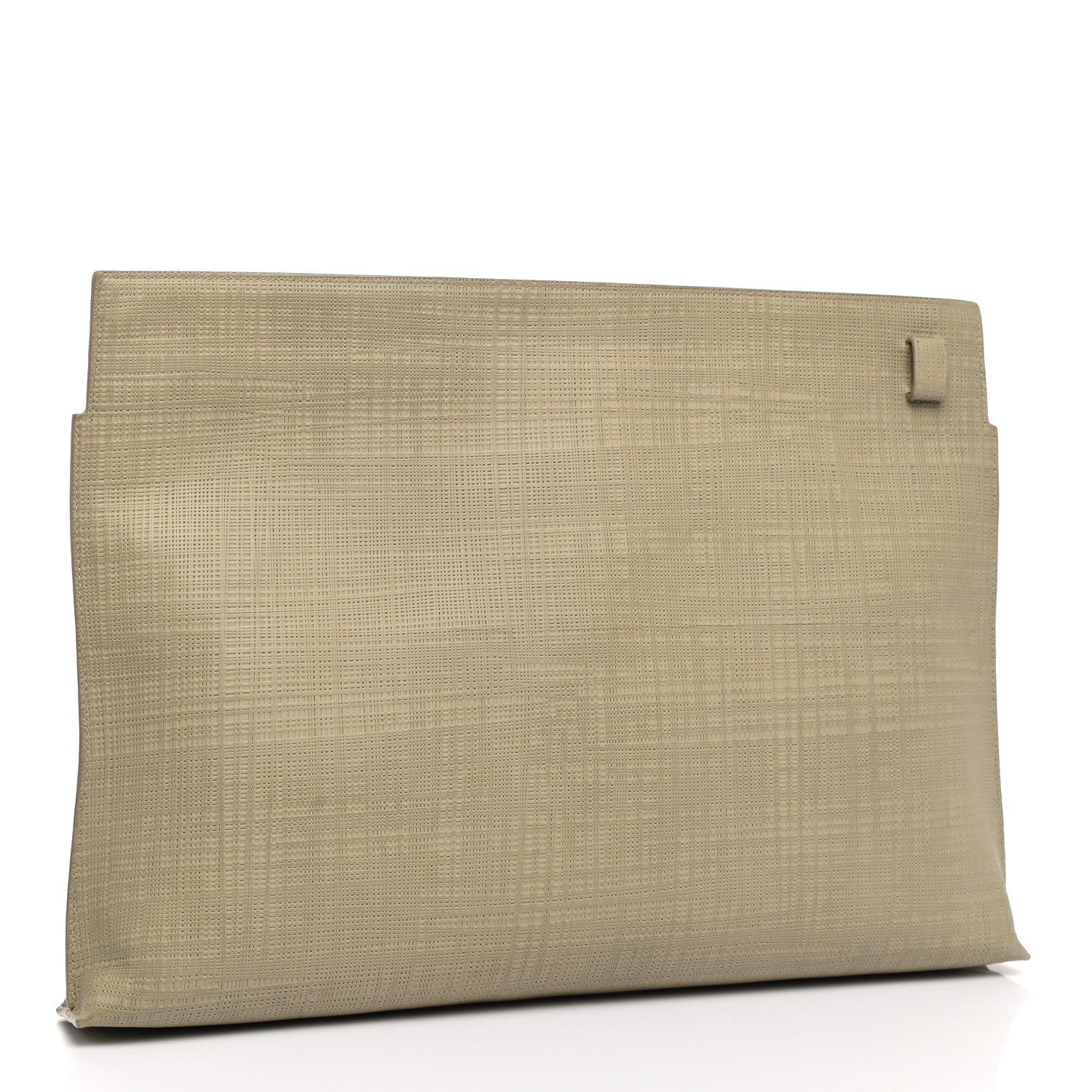 Loewe Calfskin Linen Embossed Large T Pouch Beige 3 of 8