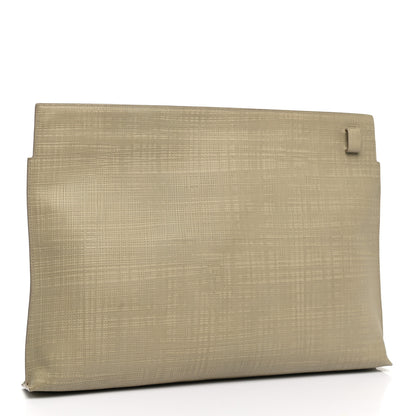 Loewe Calfskin Linen Embossed Large T Pouch Beige 3 of 8