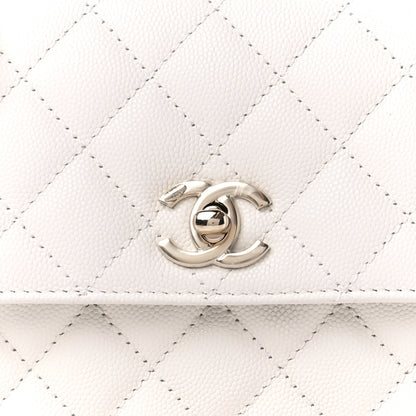 Chanel Caviar Quilted Mini Coco Chain Handle Flap White 9 of 13