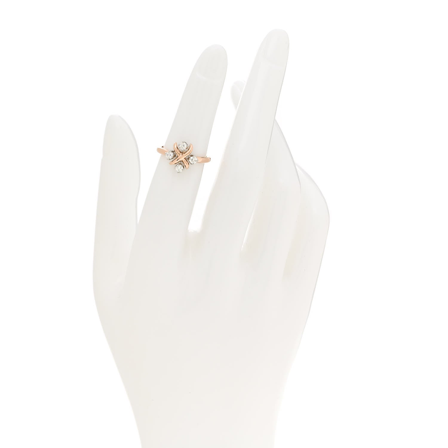 Tiffany 18K Rose Gold Platinum Diamond Schlumberger Lynn Ring 47 4.25 2 of 7