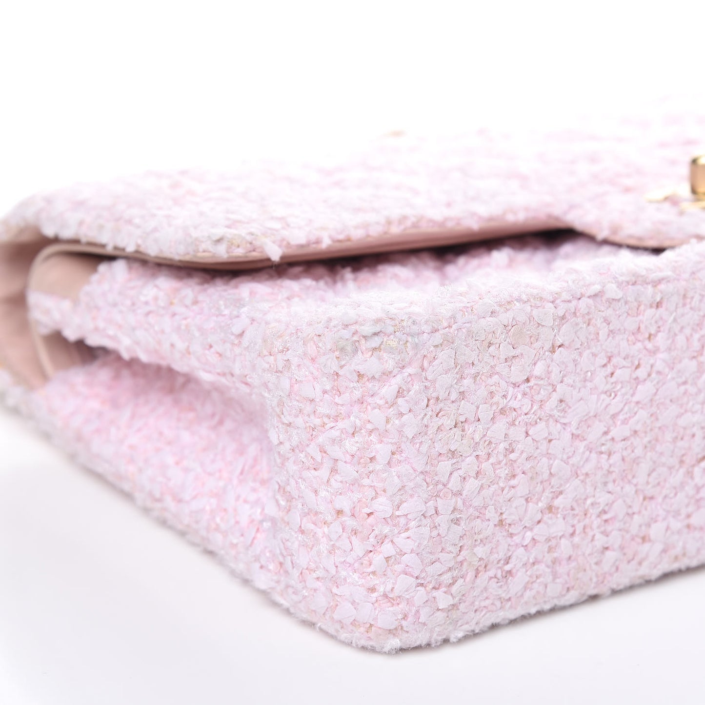 Tweed Medium Double Flap Pink