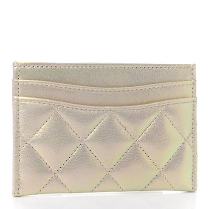 Chanel Iridescent Lambskin Quilted Card Holder Ivory 3 of 10