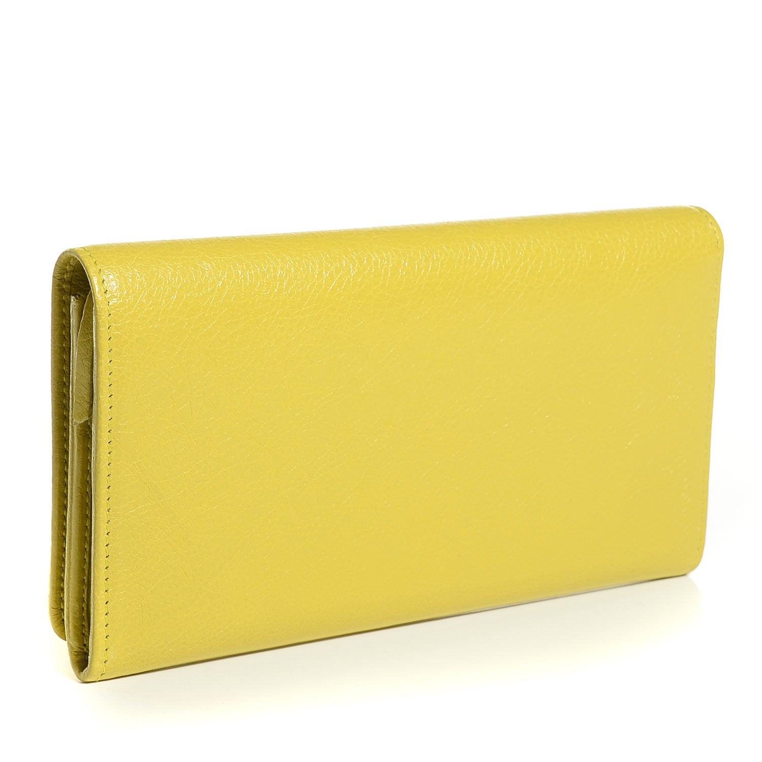 Balenciaga Agneau Classic Hardware Money Wallet Jaune Poussin 3 of 9