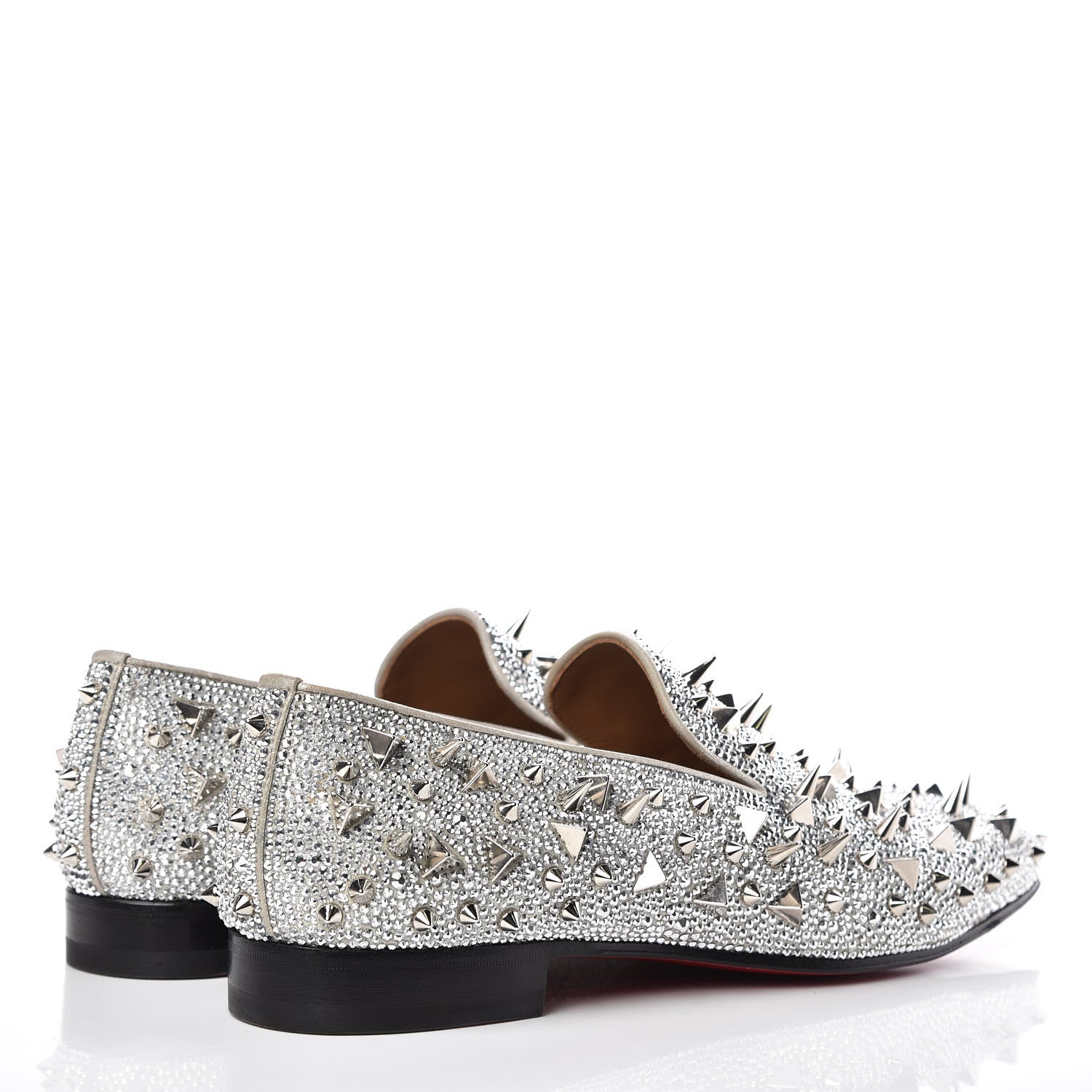 Christian Louboutin Suede Burma Mens Potpourri Dandy Flat Loafers 42.5 Silver 3 of 9