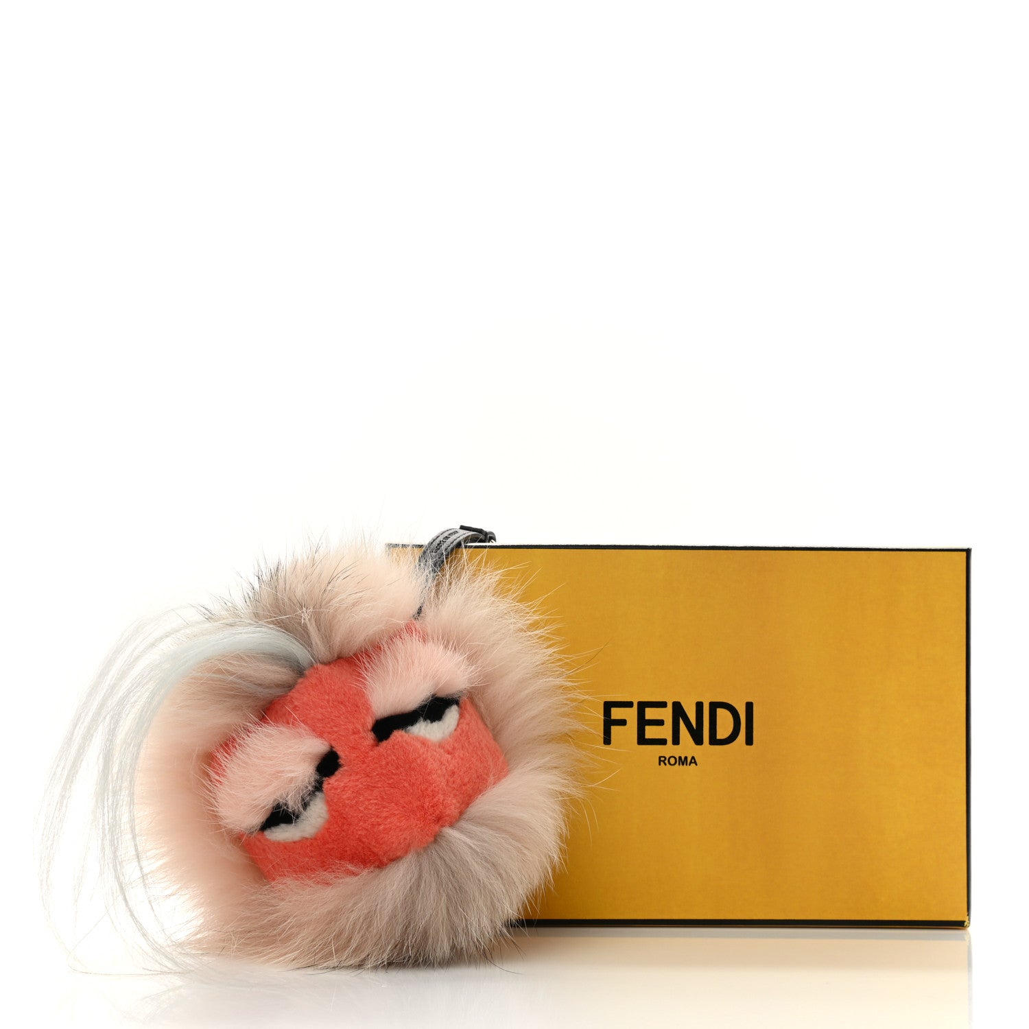 Fendi Fox Rabbit Goat Mink Fur Vitello Flamingo Furbet Monster Bag Bug Charm Light Pink 5 of 5