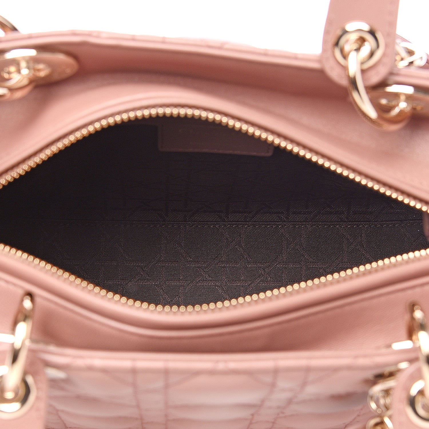 Christian Dior Lambskin Cannage Medium Lady Dior Bois de Rose 4 of 9