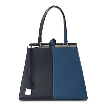 Fendi Vitello Bi-Color Large 3Jours Tote Lavagna Cobalto 1 of 9