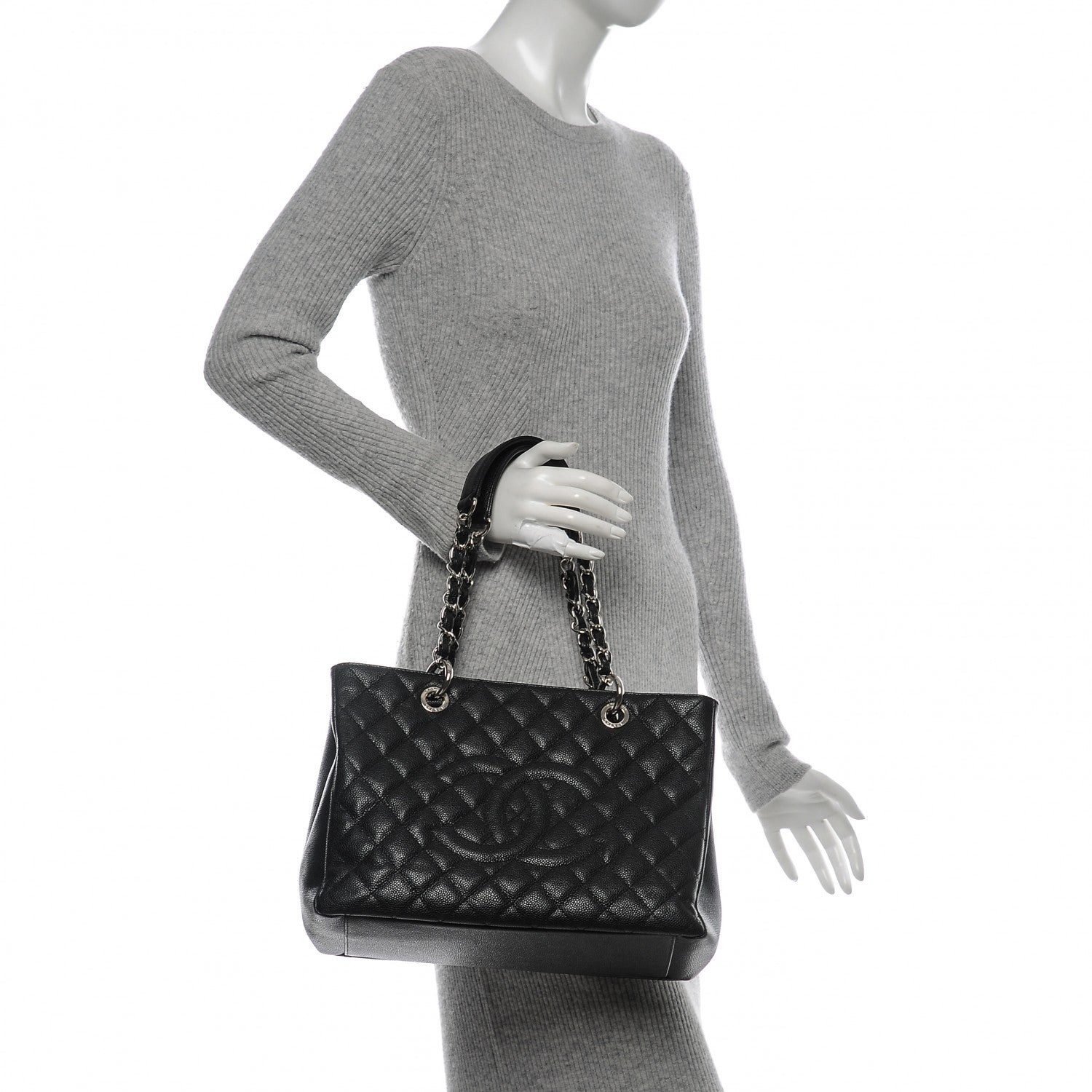 Chanel Caviar Quilted Grand Shopping Tote GST Black 2 of 7