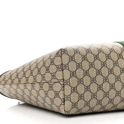 Gucci X BALENCIAGA BB Supreme Monogram Web Graffiti Medium Ophidia Shopping Tote Beige New Acero 8 of 9