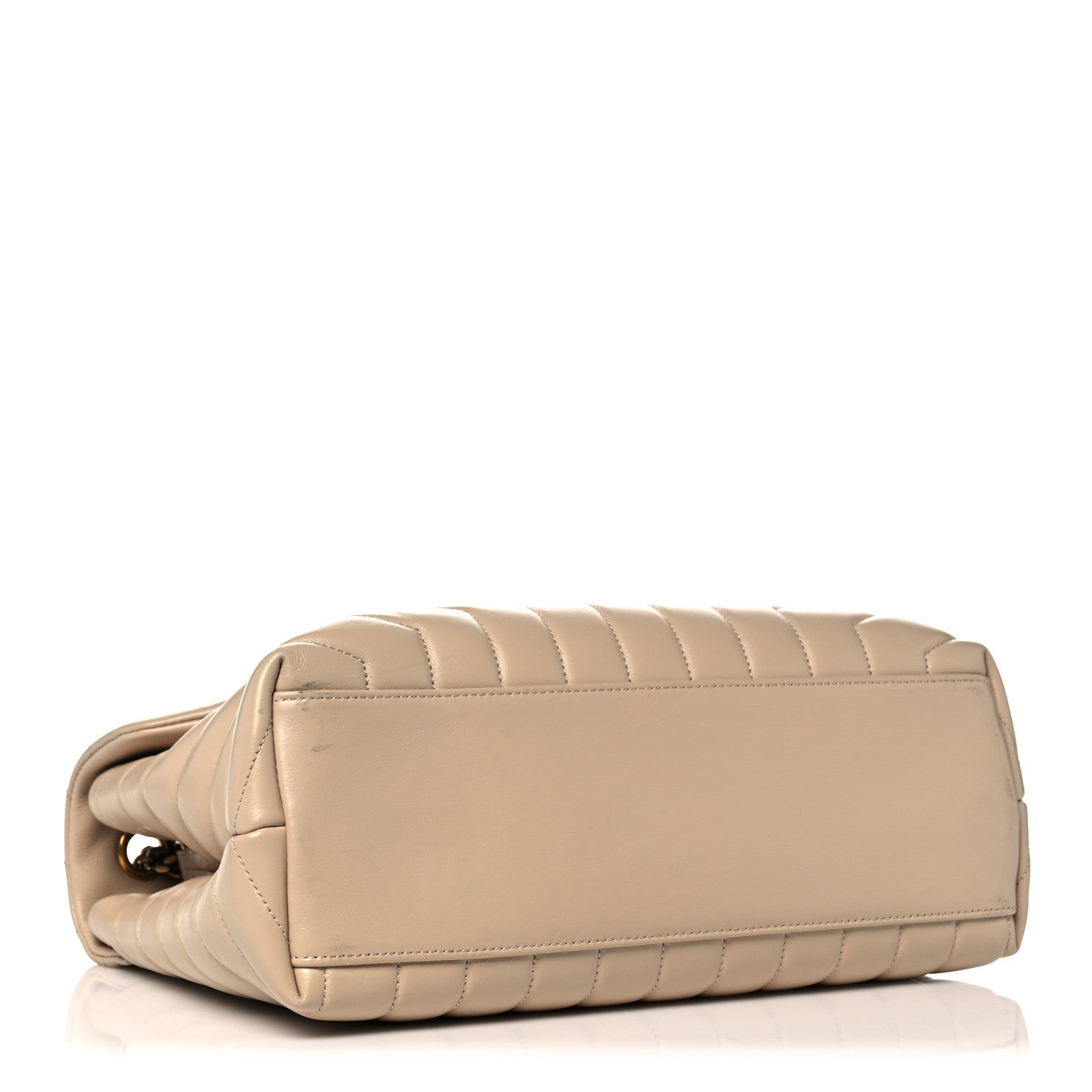 Saint Laurent Calfskin Y Quilted Monogram Medium Loulou Chain Satchel Dark Beige 4 of 11
