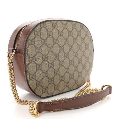 Gucci GG Supreme Monogram Cuoio Toscano Mini Chain Shoulder Bag Beige Ebony Cuir 3 of 11