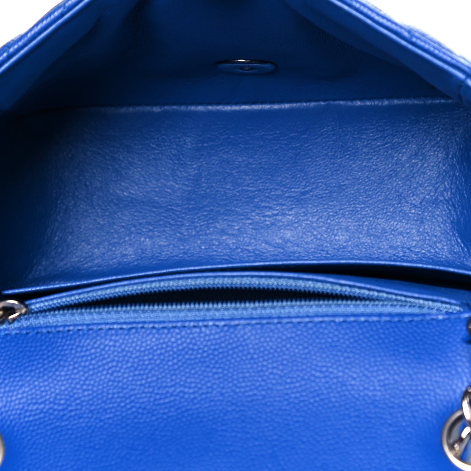 Chanel Caviar Chevron Quilted Mini Square Flap Blue 5 of 13