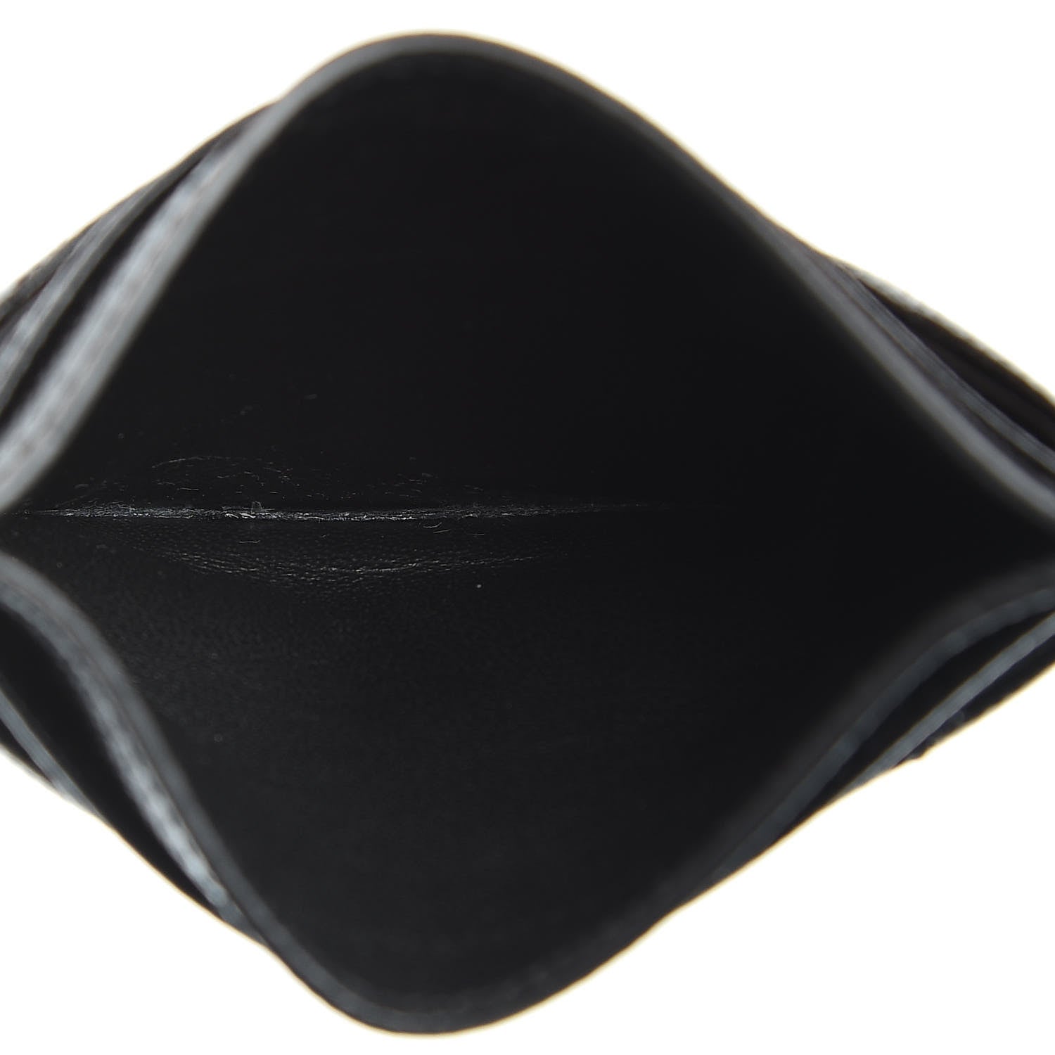 Saint Laurent Grain De Poudre Matelasse Chevron Monogram Credit Card Case Black 5 of 8