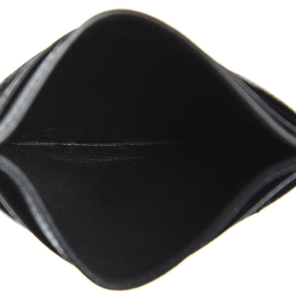 Saint Laurent Grain De Poudre Matelasse Chevron Monogram Credit Card Case Black 5 of 8