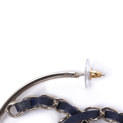 Chanel Lambskin CC Chain Hoop Earrings Black Gold 2 of 4