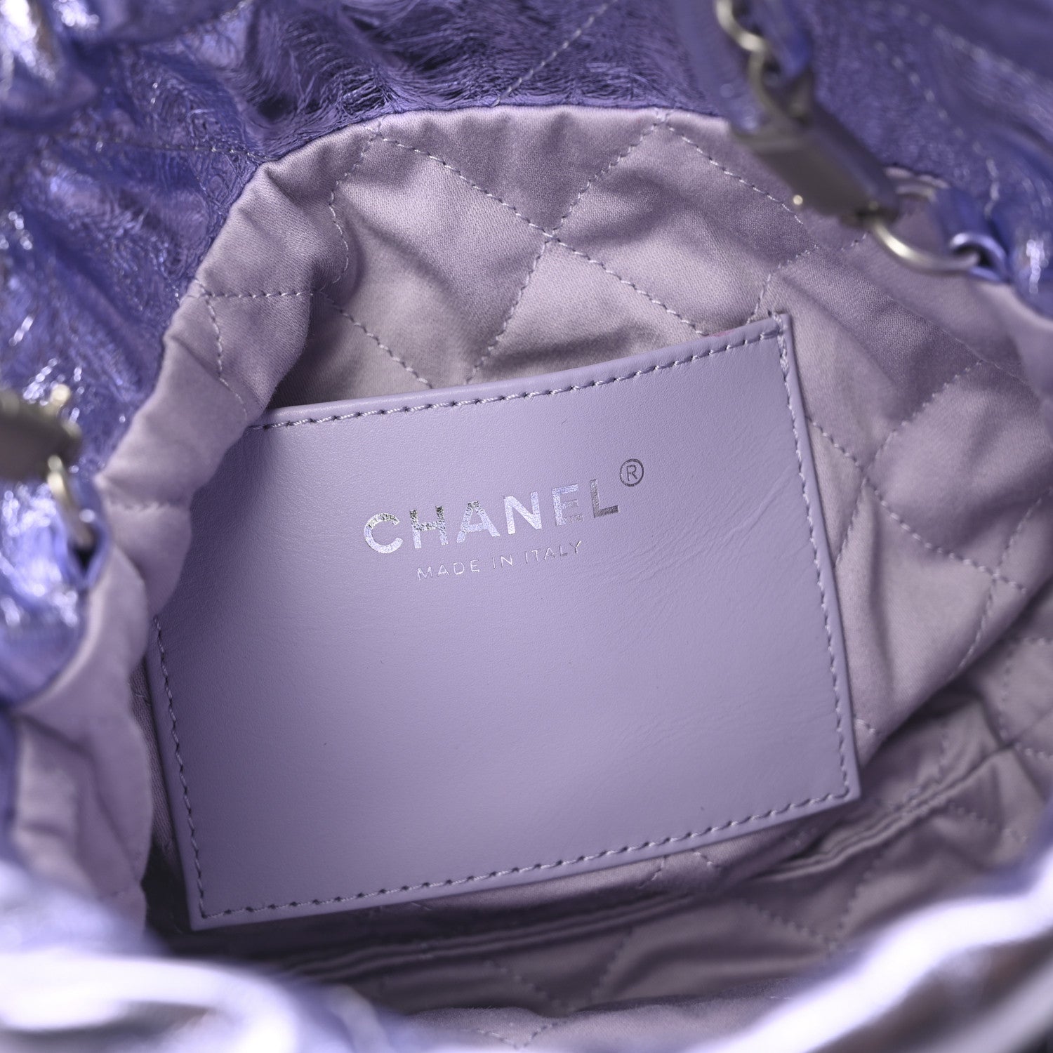Chanel Metallic Calfskin Quilted Mini Chanel 22 Lilac 6 of 11