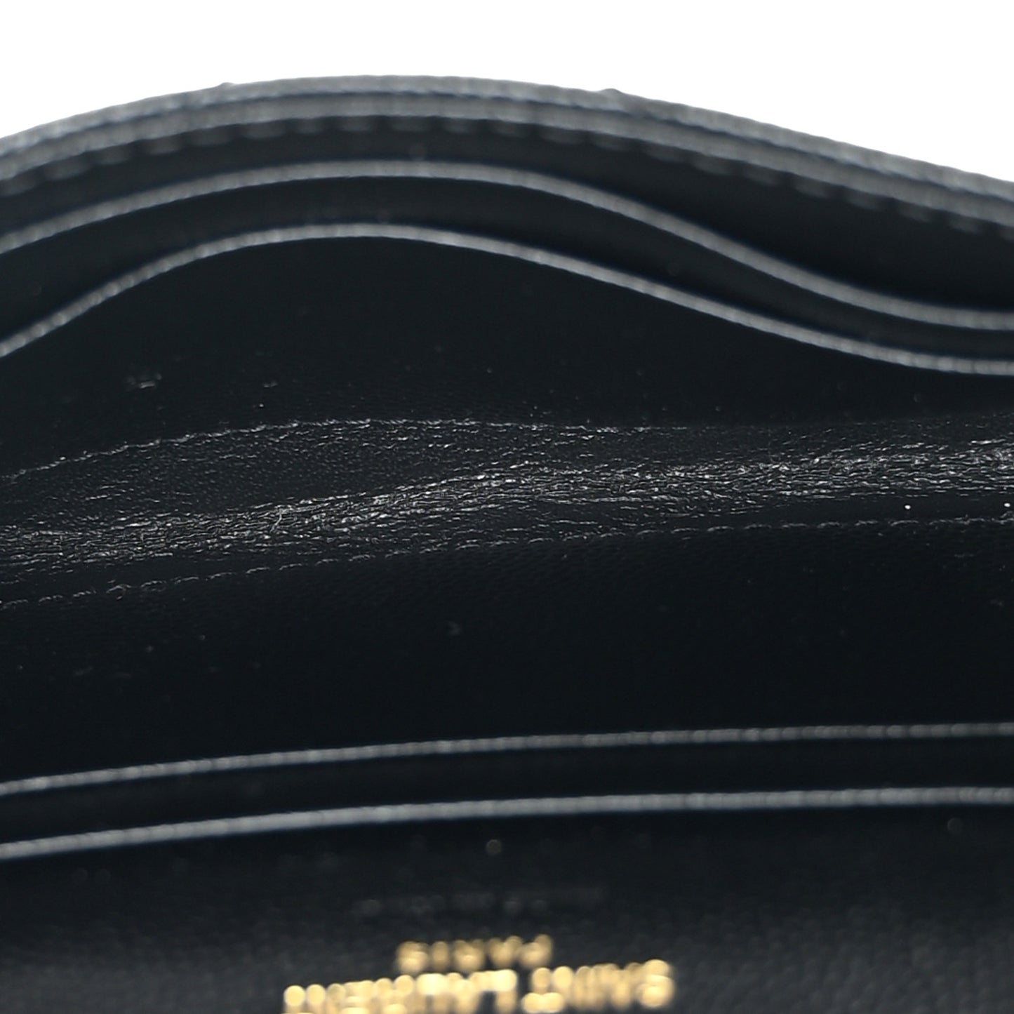 Grain De Poudre Matelasse Chevron Small Monogram Envelope Wallet Black