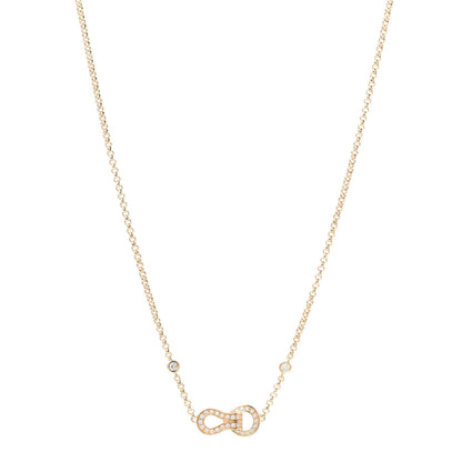Cartier 18K Yellow Gold Diamond Agrafe Pendant Necklace 1 of 7