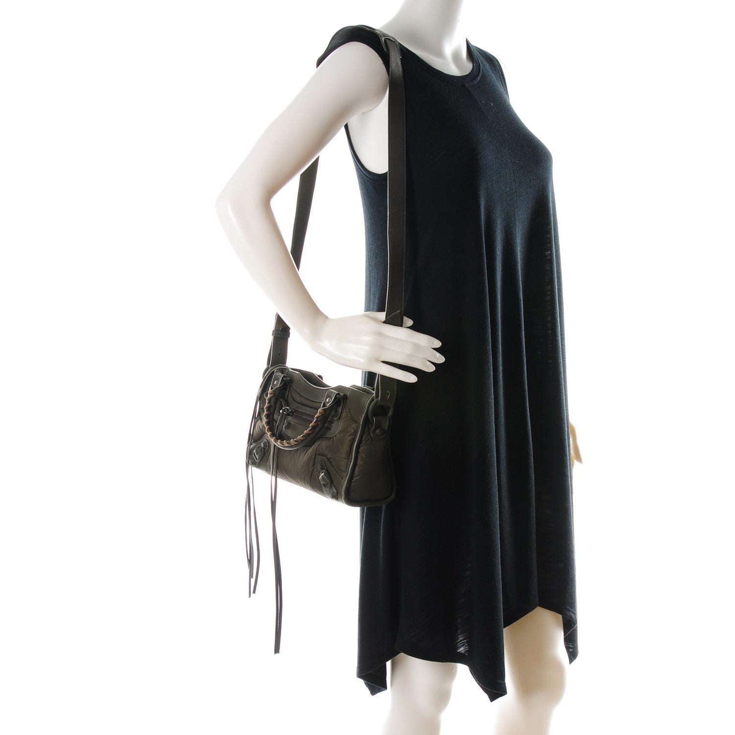 Balenciaga Nylon Agneau Rubber Hardware Mini City Khaki 2 of 8