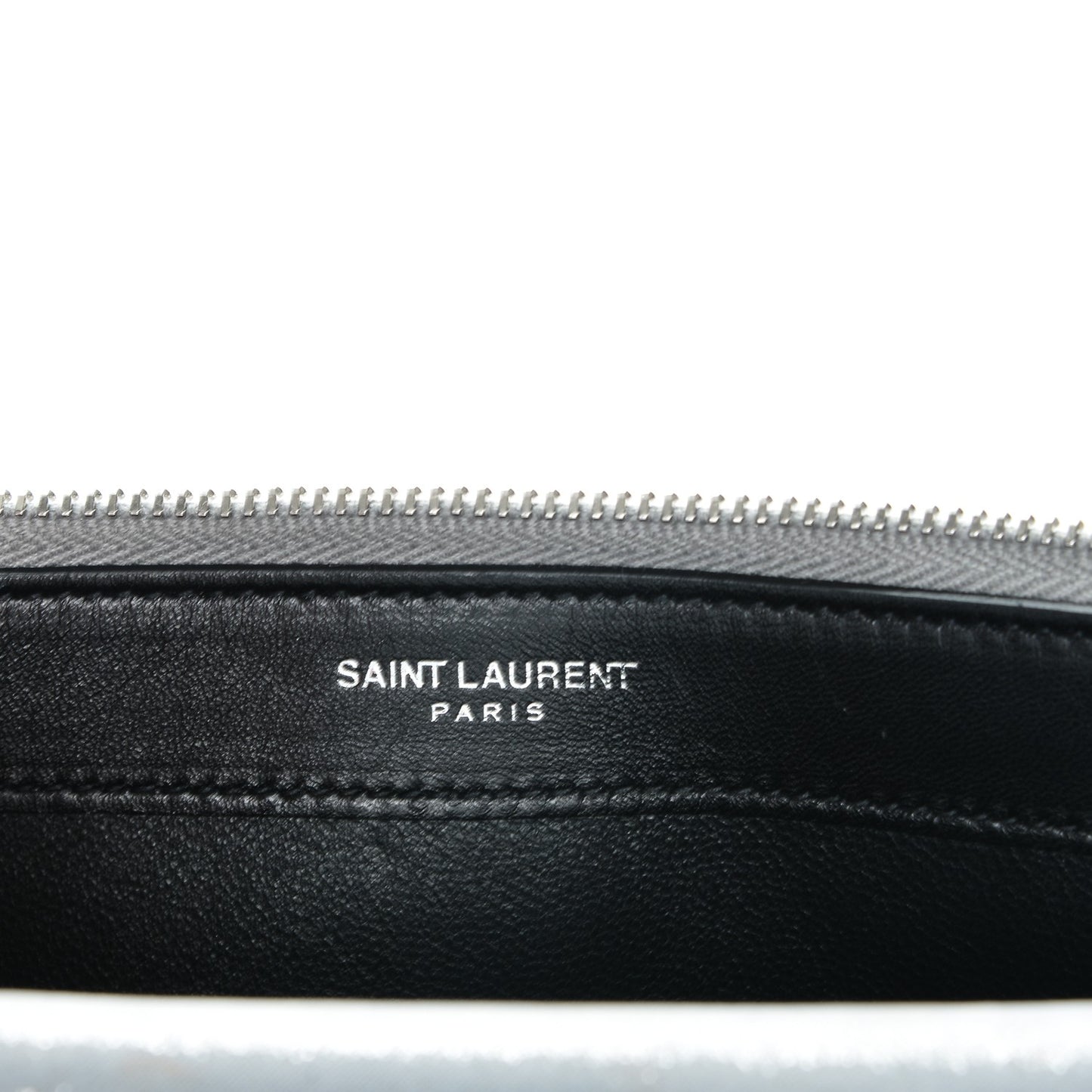 Metallic Fabric Monogram Envelope Chain Wallet Silver