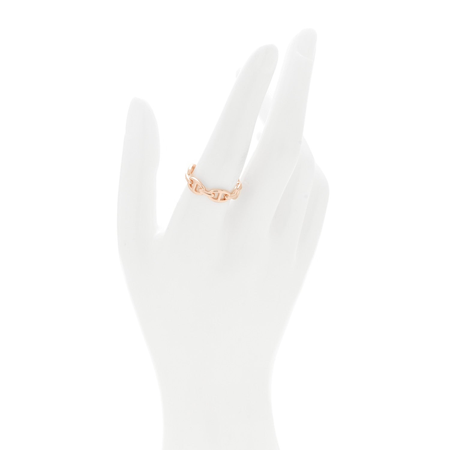 Hermes 18K Rose Gold PM Chaine d'Ancre Enchainee Ring 58 8.5 2 of 5