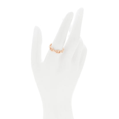 Hermes 18K Rose Gold PM Chaine d'Ancre Enchainee Ring 58 8.5 2 of 5