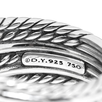 David Yurman Sterling Silver 18K Yellow Gold Double X Crossover Ring 57 8 4 of 4