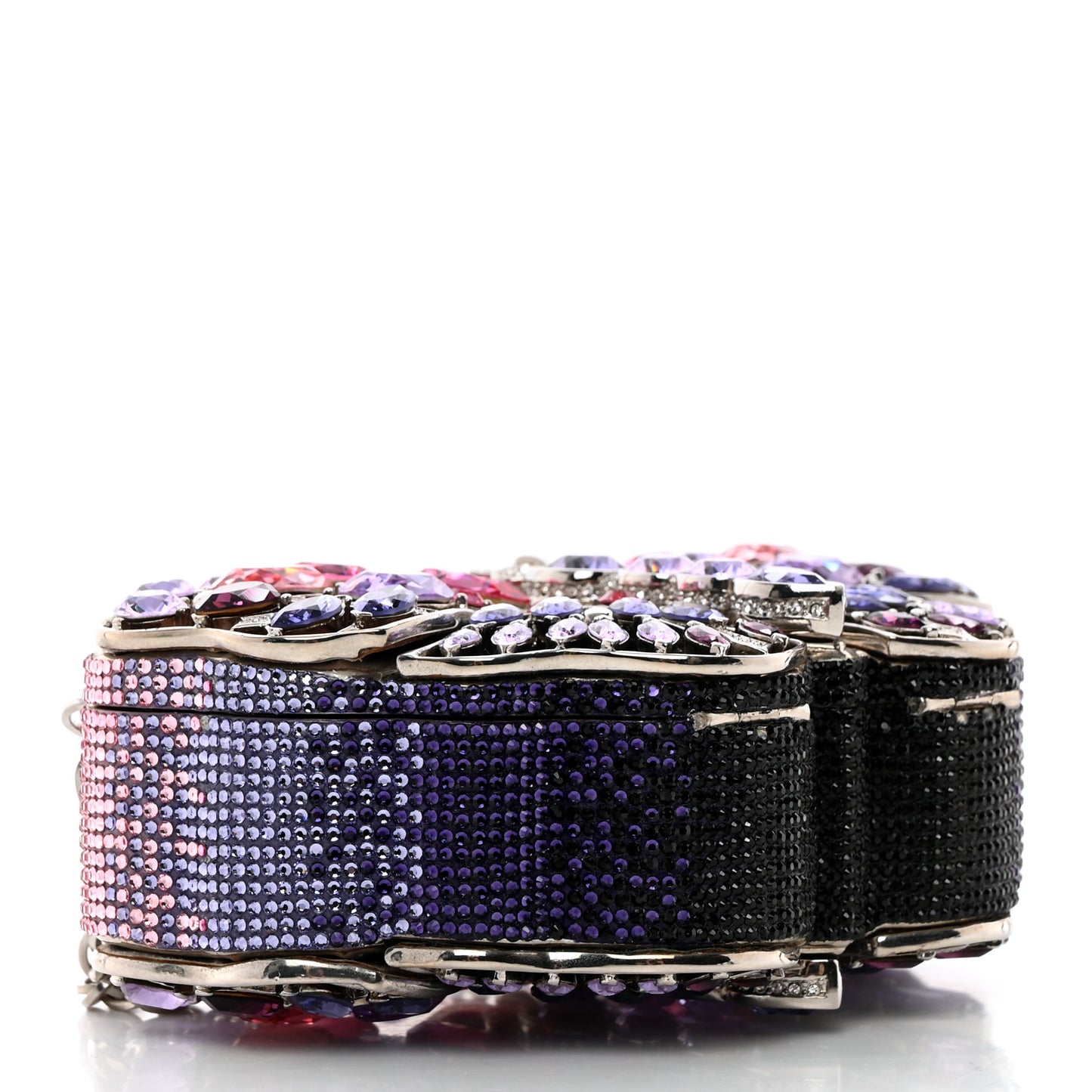 Crystal Butterfly Celestrina Minaudiere Clutch Plum