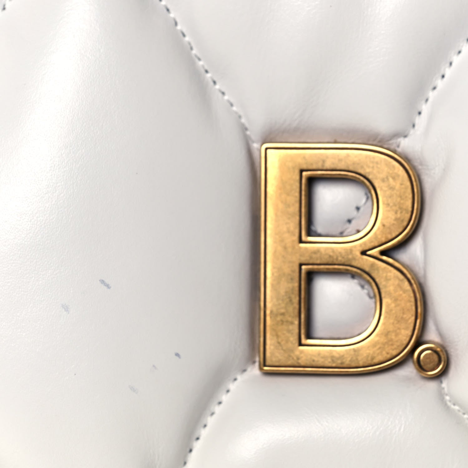 Balenciaga Nappa Calfskin Quilted Touch B Puffy Clutch White 14 of 14