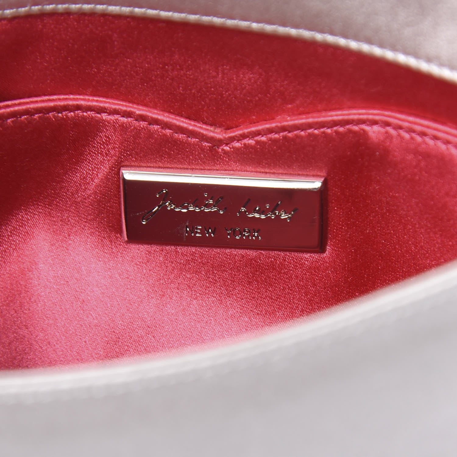 Judith Leiber Swarovski Crystal Satin Minaudiere Clutch Silver 7 of 12