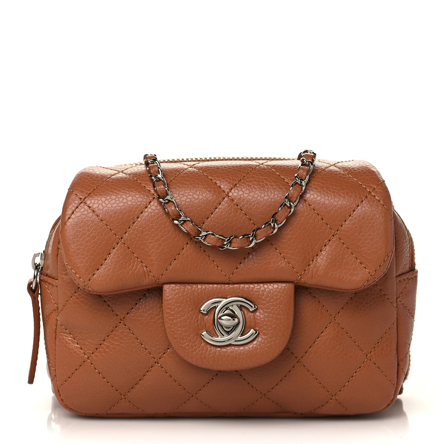 Caviar Quilted New Mini Flap Brown