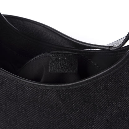 Gucci Denim Monogram Jackie O Hobo Black 7 of 9