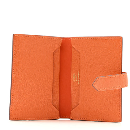 Hermes Chevre Mysore Bearn Card Holder Wallet Orange 5 of 10