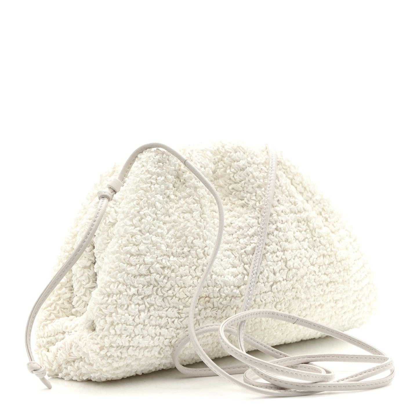 Boucle Curly Raffia The Mini Pouch White Chalk