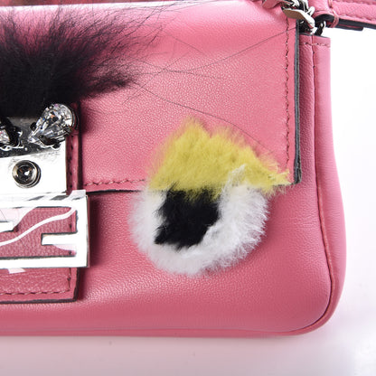 Fendi Nappa Rabbit Fox Fur Micro Buggie Baguette Rosa Fluo Multicolor 9 of 11