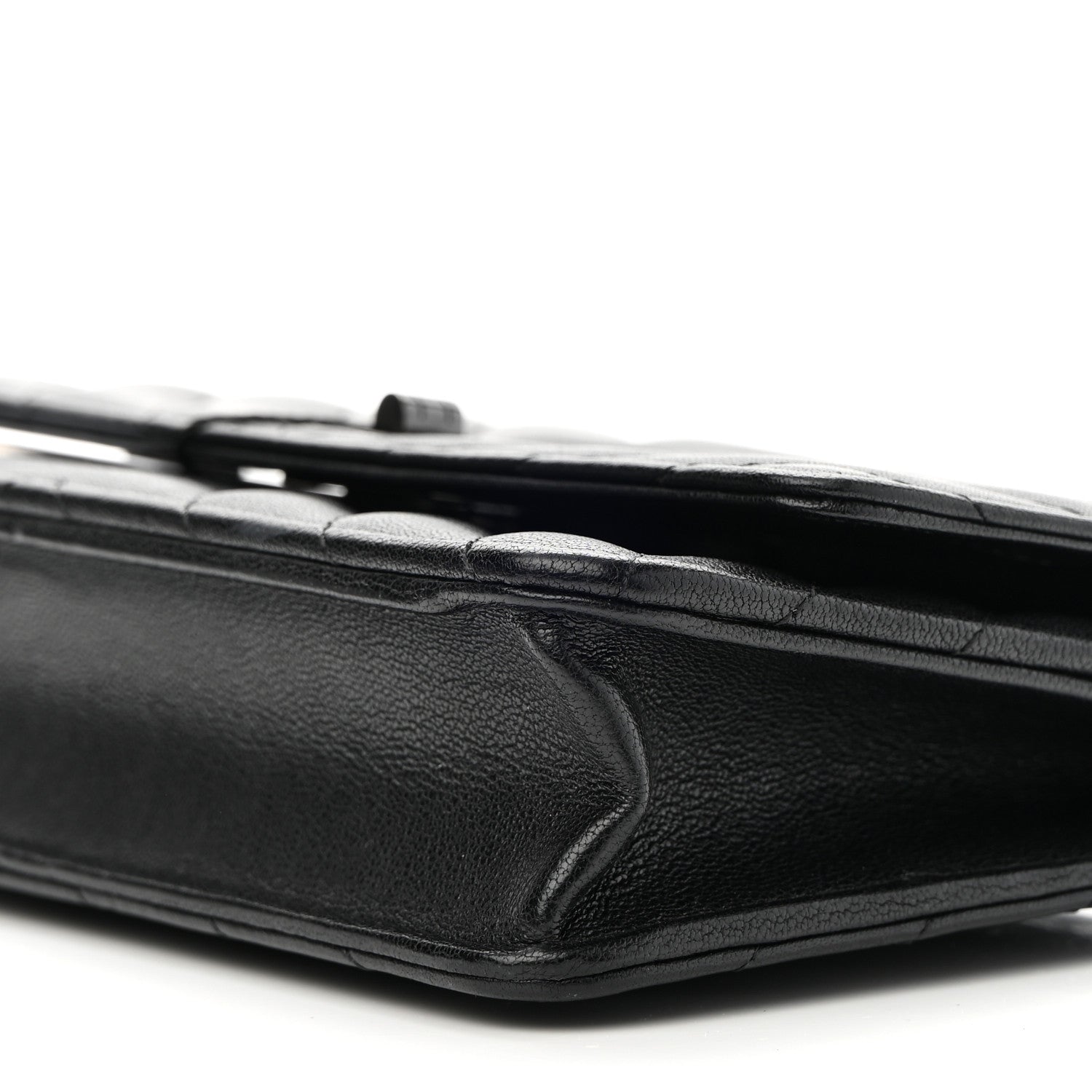 Chanel Sheepskin Chevron Reissue Wallet On Chain WOC So Black 10 of 10
