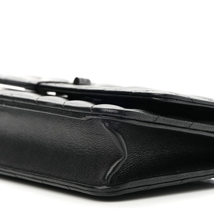 Chanel Sheepskin Chevron Reissue Wallet On Chain WOC So Black 10 of 10