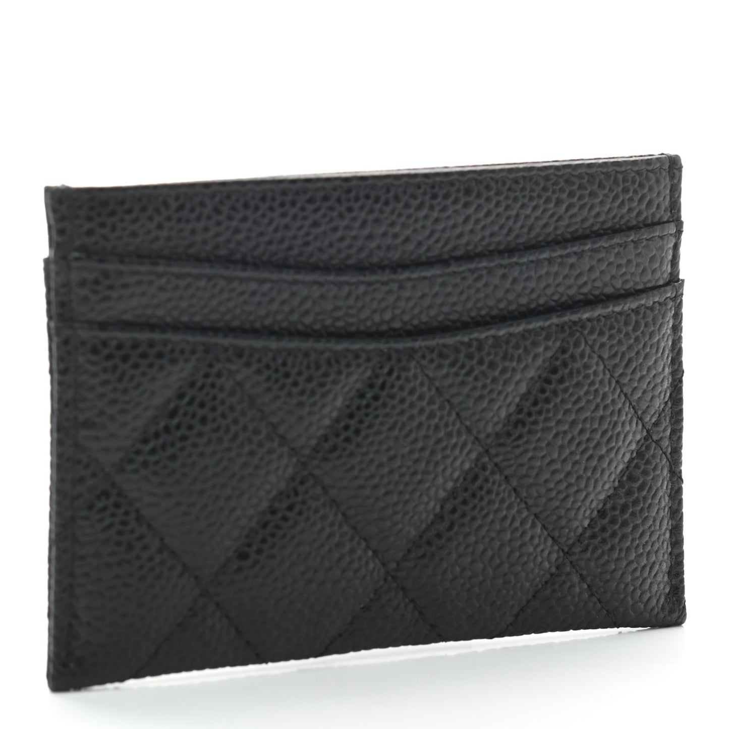 Caviar Quilted Card Holder Black