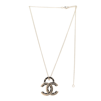 Chanel Lambskin CC Chain Necklace Gold Black 3 of 6