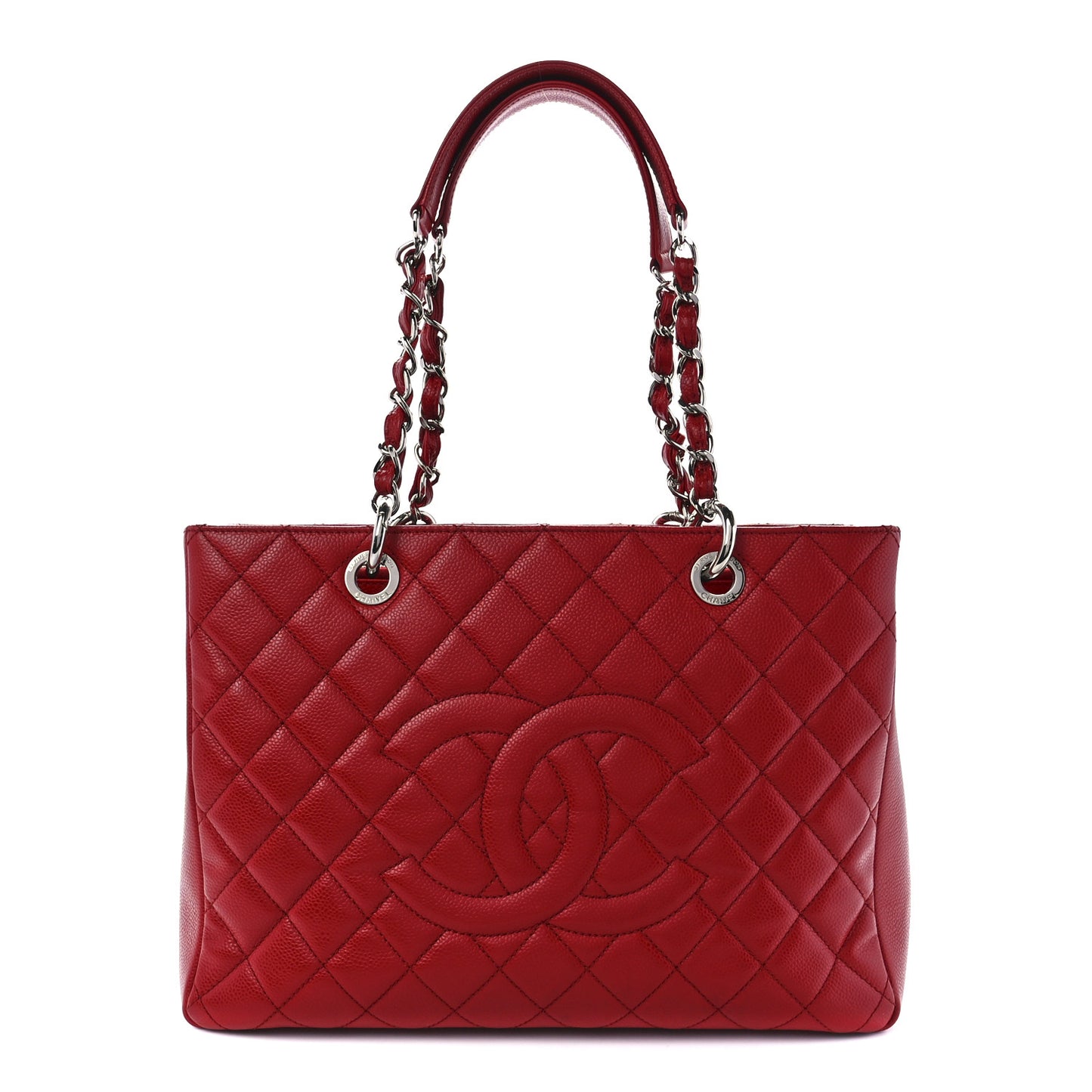 Caviar Quilted Grand Shopping Tote GST Red